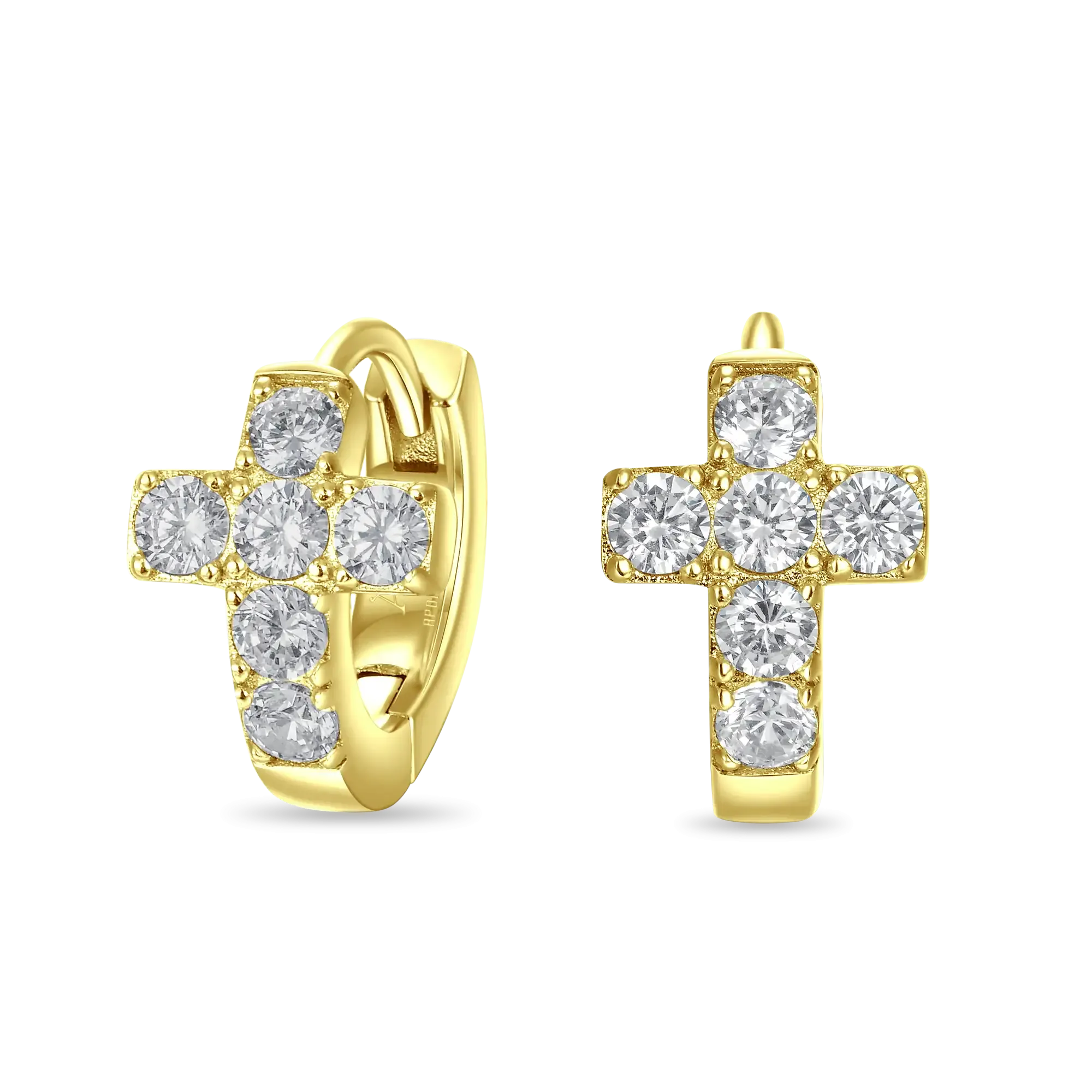 Women's Cross Hoop Earrings - Pair