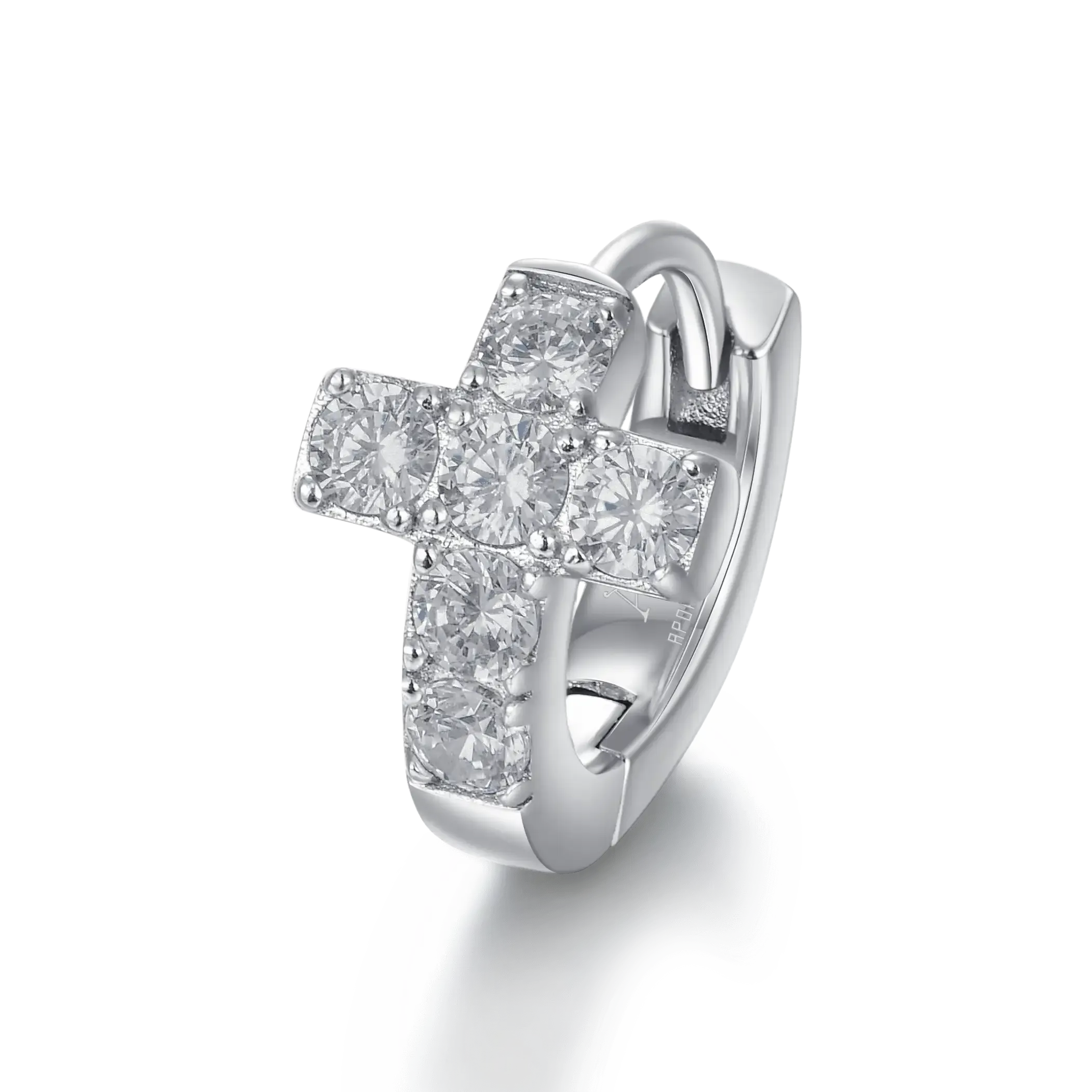 Women's Cross Hoop Earrings - Pair