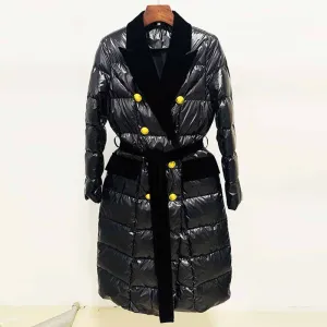 Women's Down Jacket Winter Warm Down Coat Black Padded Bubble Coat