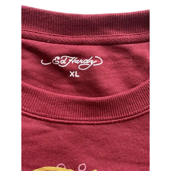 Women's Ed Hardy Burgundy Sweatshirt XL