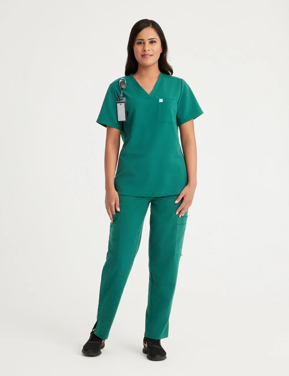 Womens Essential Scrub Top - Hunter Green
