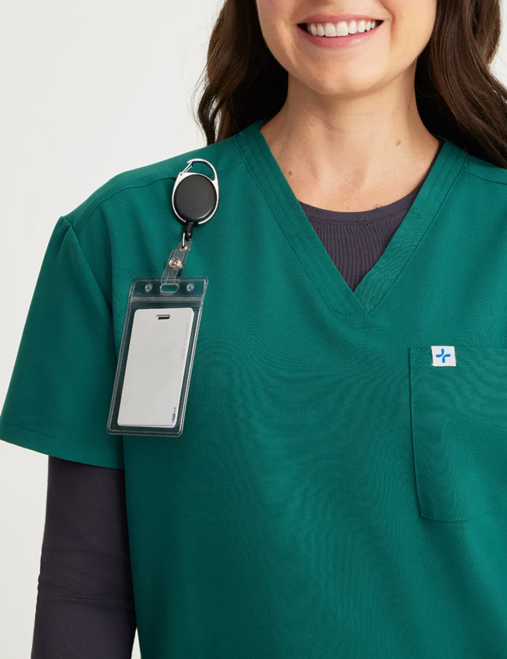 Womens Essential Scrub Top - Hunter Green