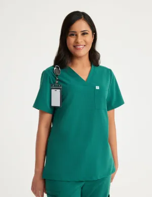 Womens Essential Scrub Top - Hunter Green