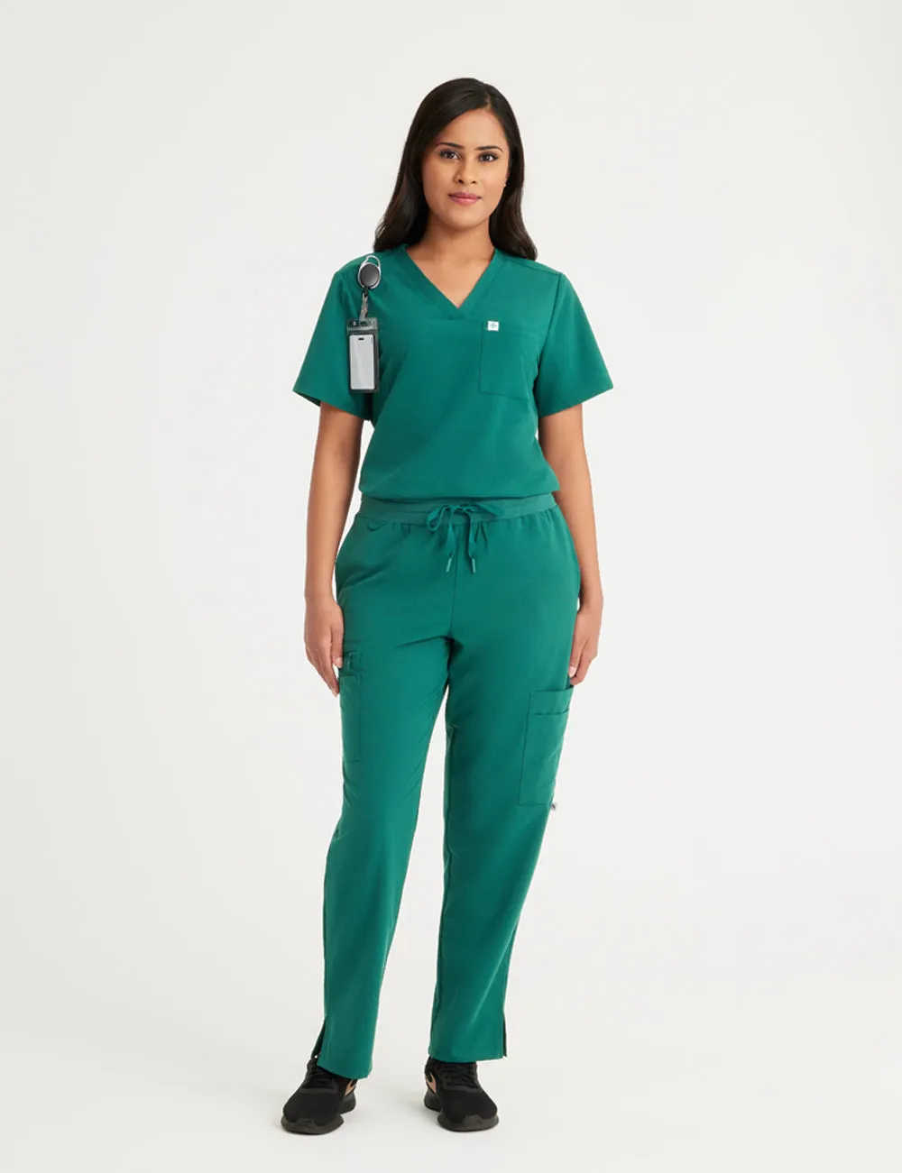 Womens Essential Scrub Top - Hunter Green
