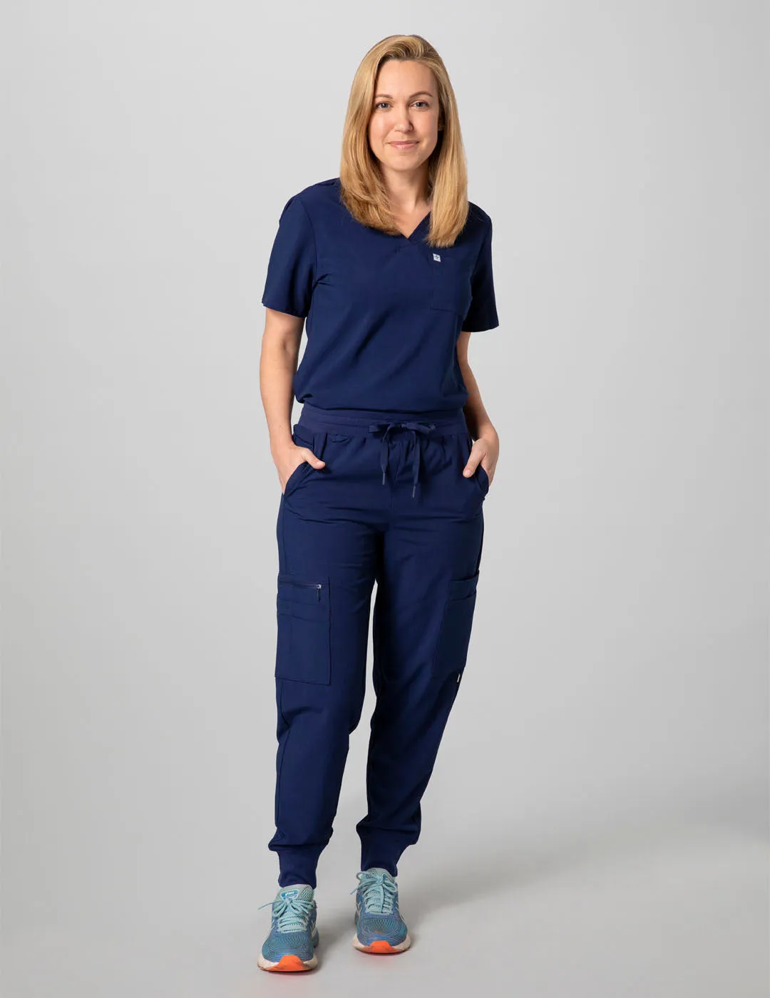 Womens Essential Scrub Top - Navy