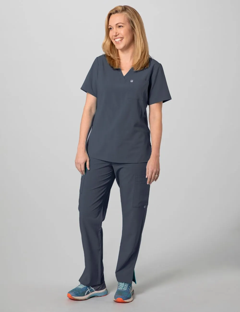 Womens Essential Scrub Top - Pewter