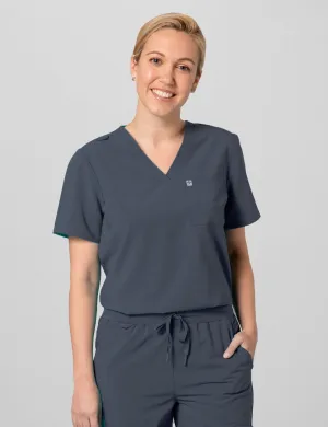Womens Essential Scrub Top - Pewter