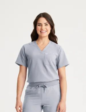 Womens Essential Scrub Top - Stone Gray