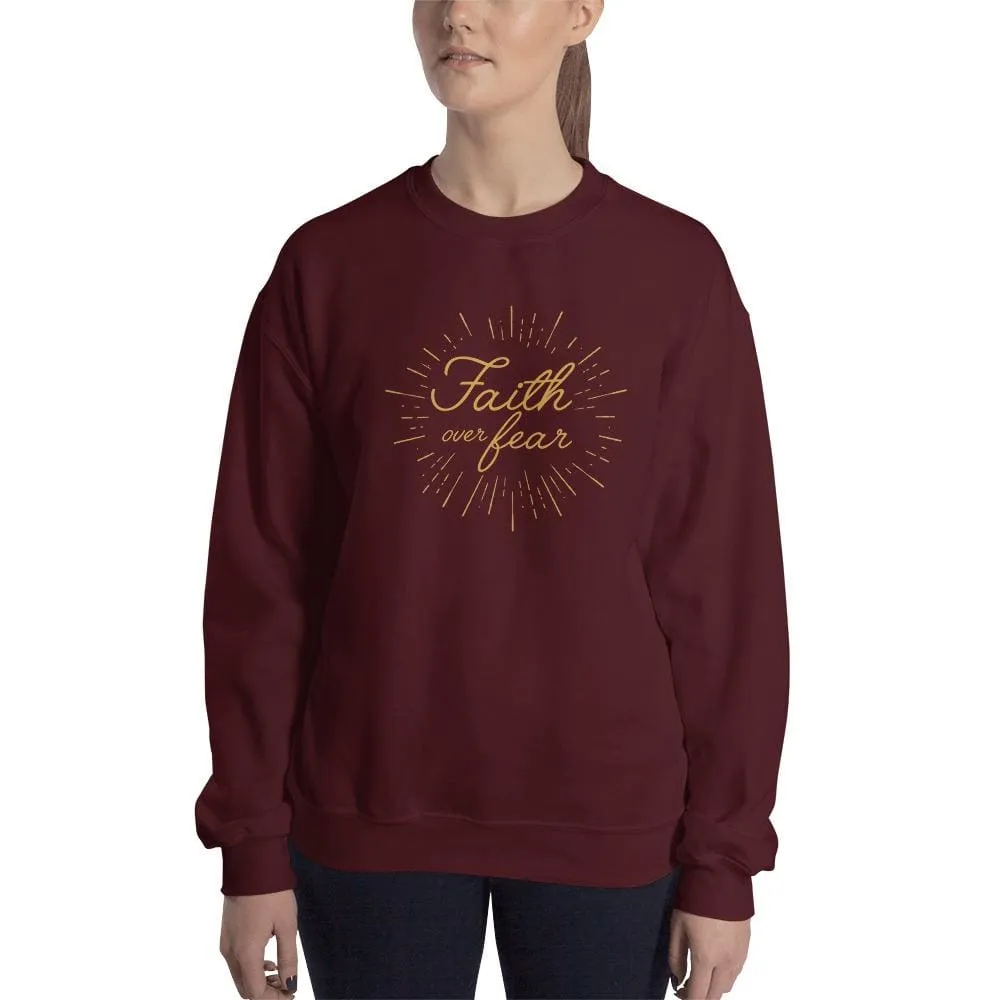 Women's Faith over Fear Christian Crewneck Sweatshirt