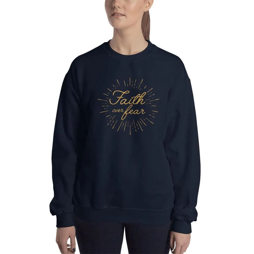 Women's Faith over Fear Christian Crewneck Sweatshirt