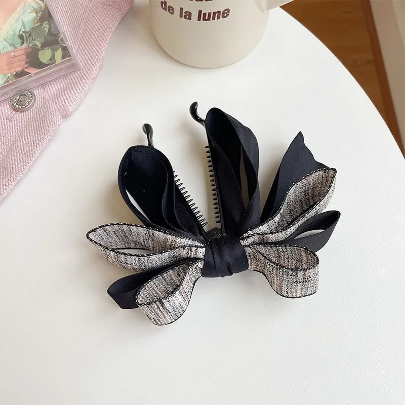 Women's Fashion Simple Mesh Bow Hair Card