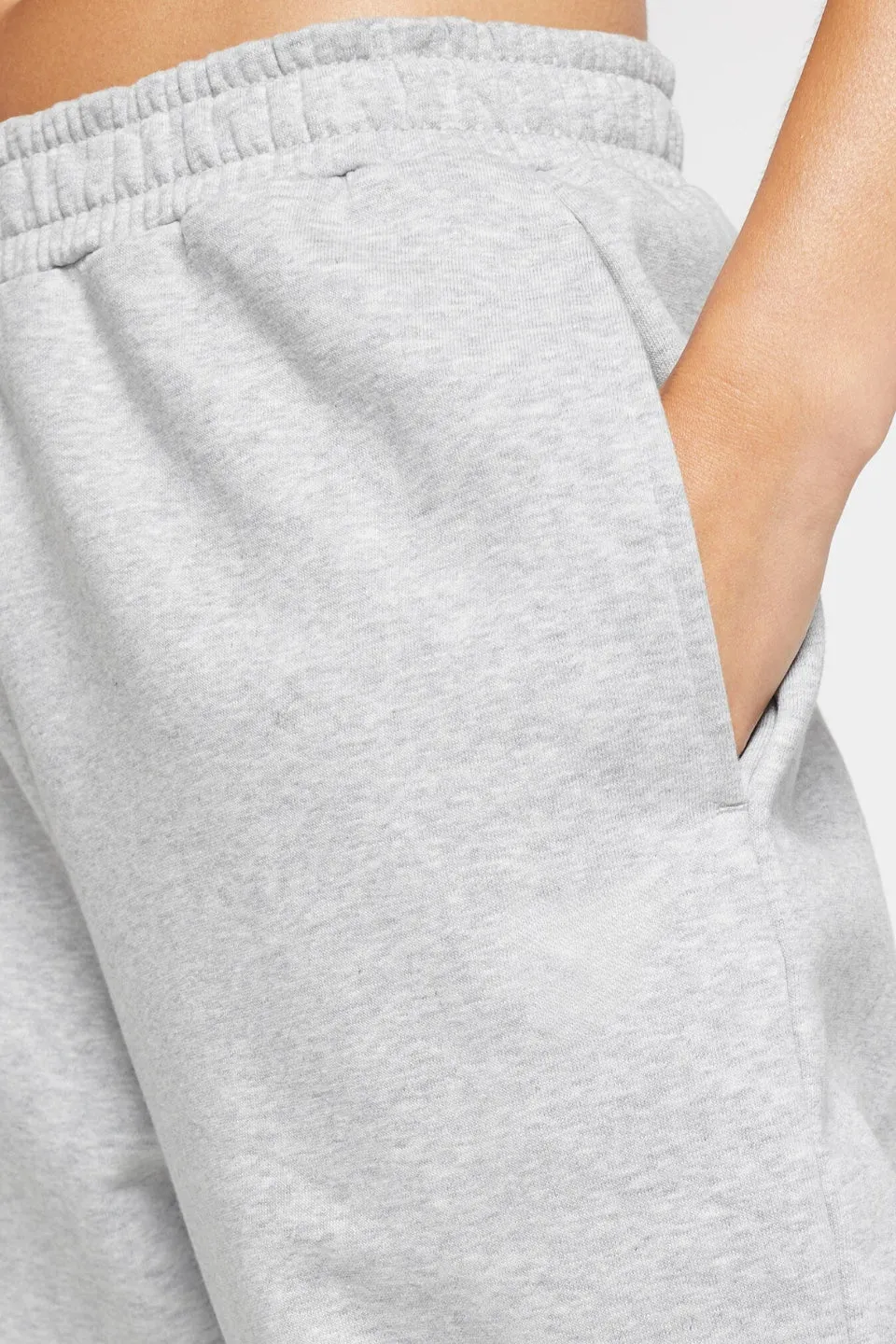 Women's Fleece Pants Elastic bottom (Heather Grey)