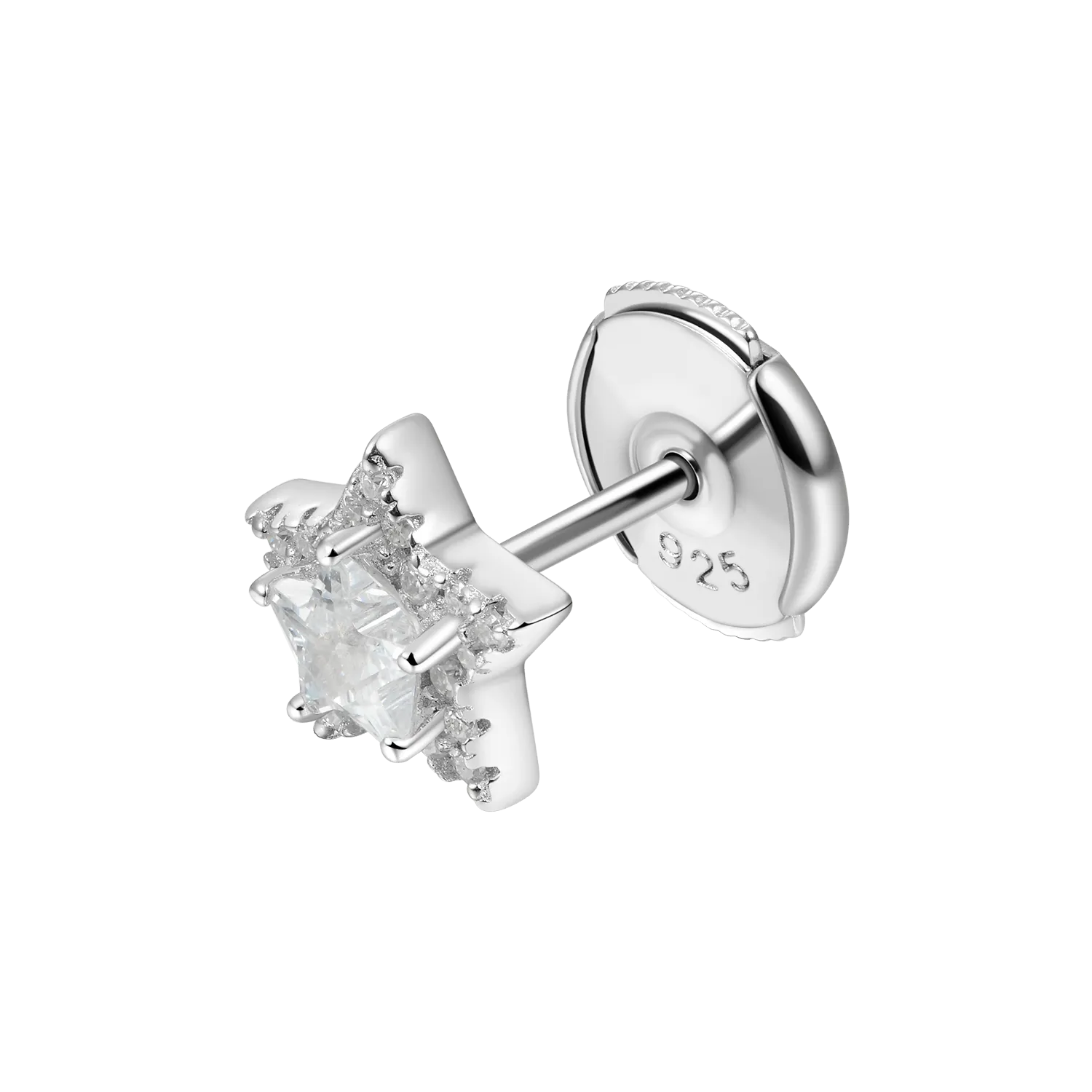 Women's Halo Star Stud Earrings - Pair