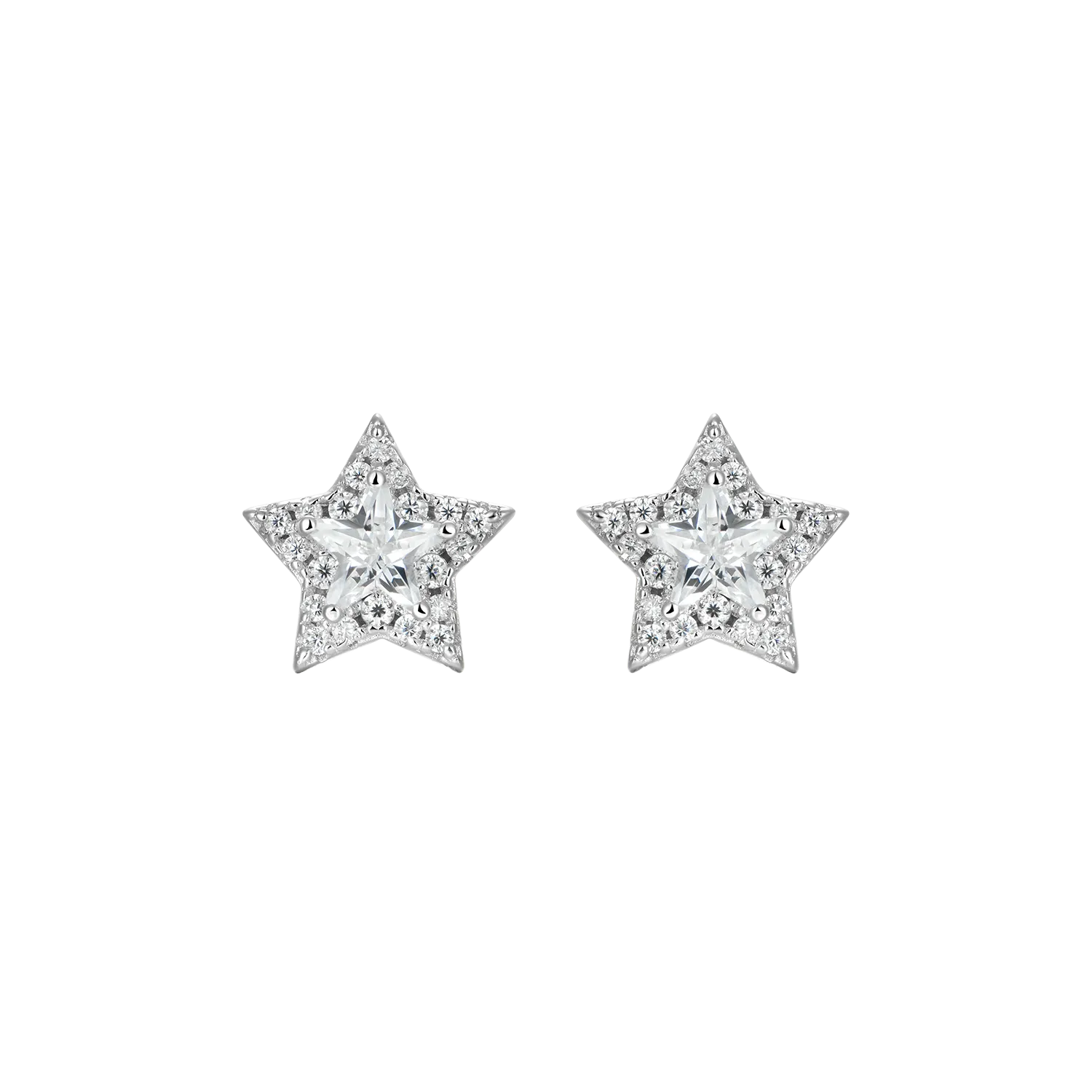 Women's Halo Star Stud Earrings - Pair