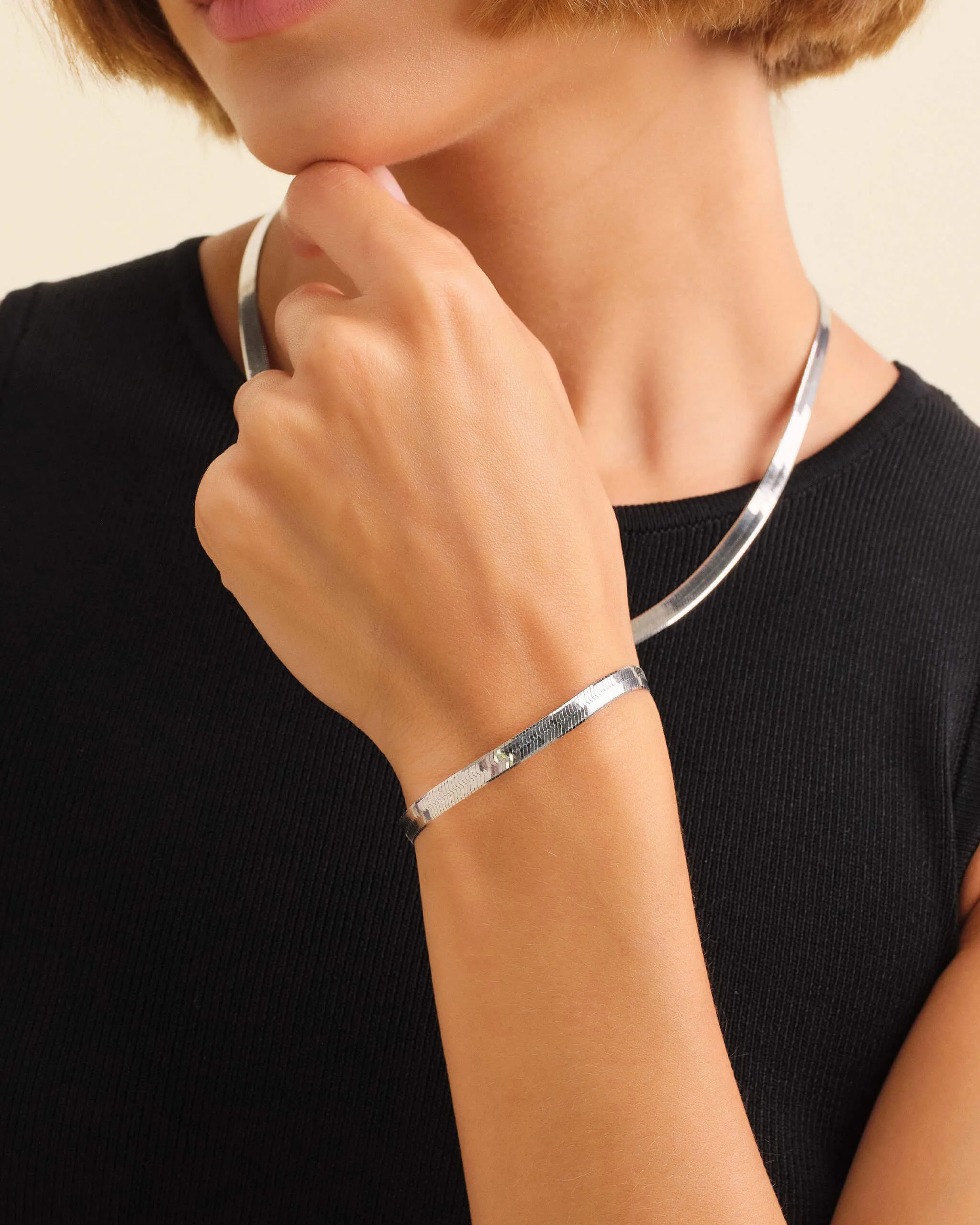 Women's Herringbone Chain Bracelet - 5mm