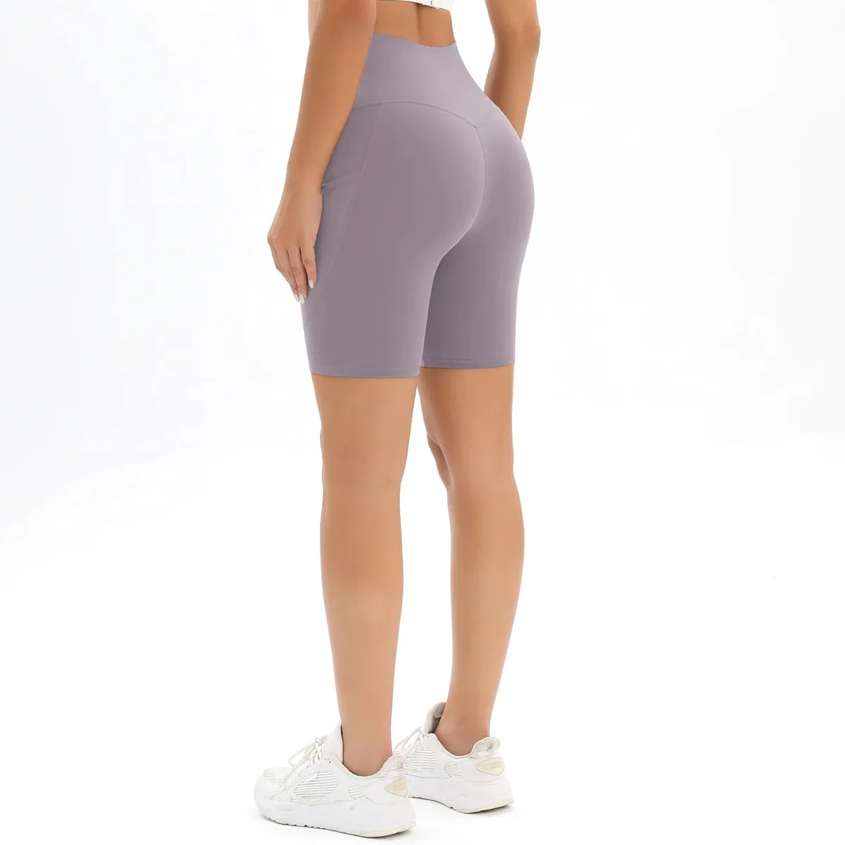 Women's High Waist Fitness Shorts with Pockets