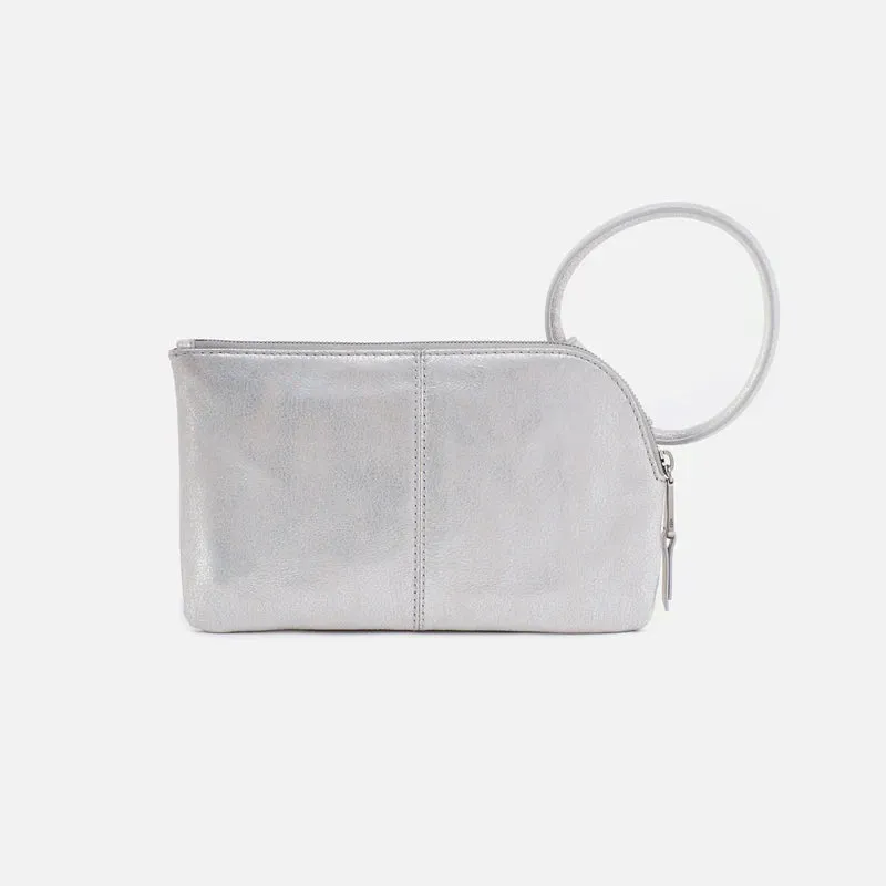 WOMEN'S HOBO SABLE WRISTLET | SILVER METALLIC LEATHER