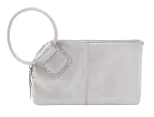 WOMEN'S HOBO SABLE WRISTLET | SILVER METALLIC LEATHER