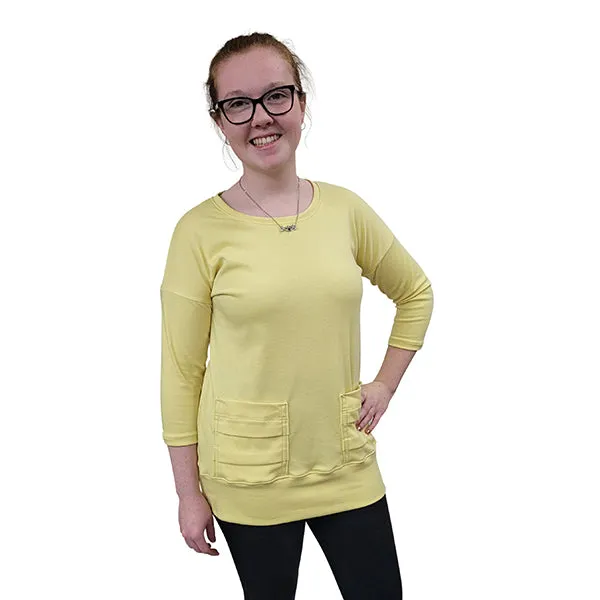 WOMEN'S KELI TOP 3/4 SLEEVE YELLOW