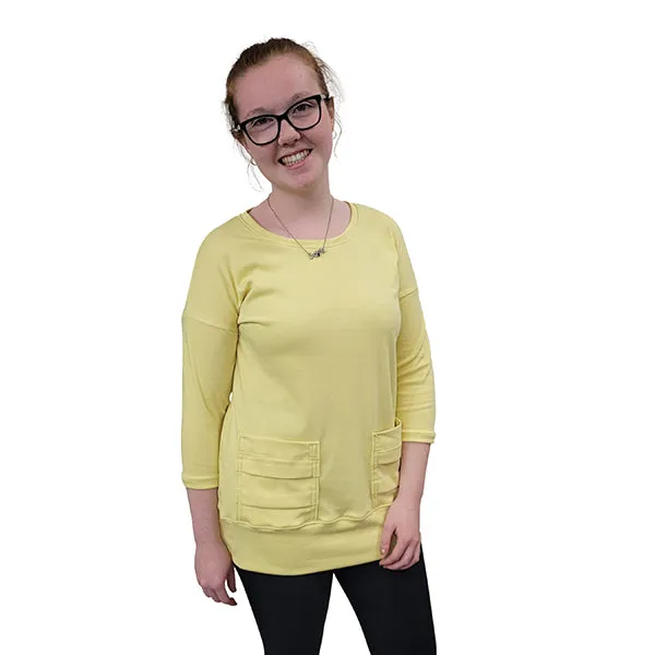 WOMEN'S KELI TOP 3/4 SLEEVE YELLOW
