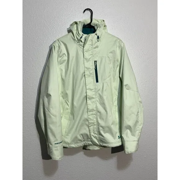 Women's Large UA Under Armour Storm2 Infrared Jacket Green With Fleece Liner ‘15