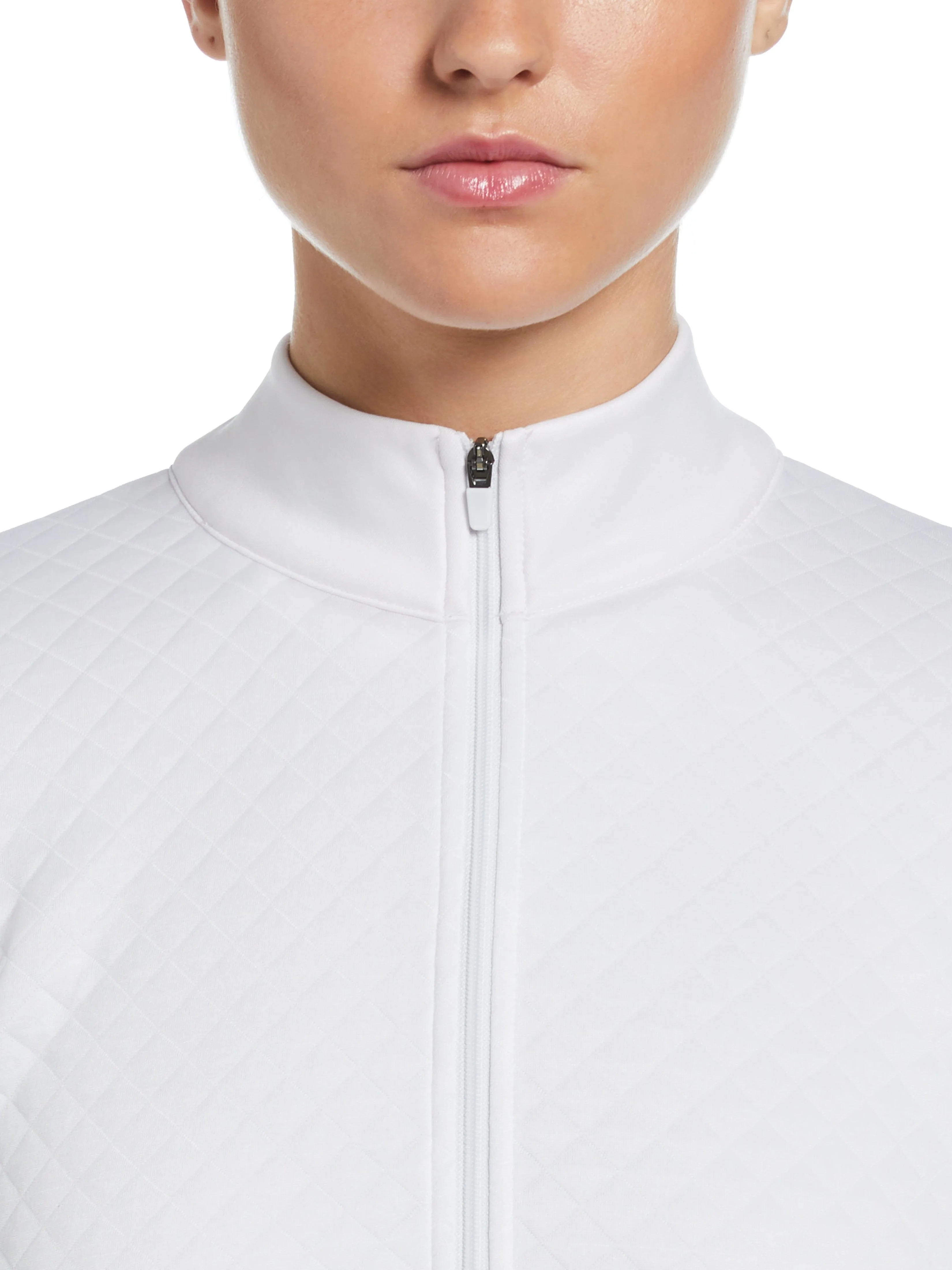 Women's Midweight Half Zip Golf Pullover with Quilted Fleece