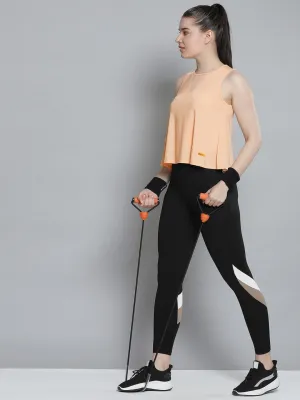 Women's Nude-Colored Solid Breathable Crop T-shirt