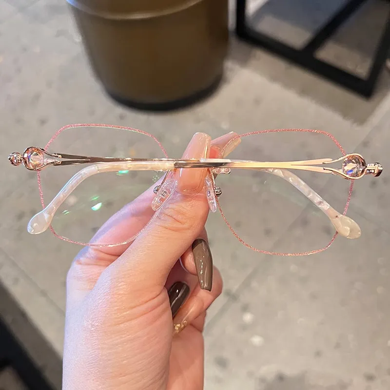 Women's Rimless Full Star Diamond Eyeglasses