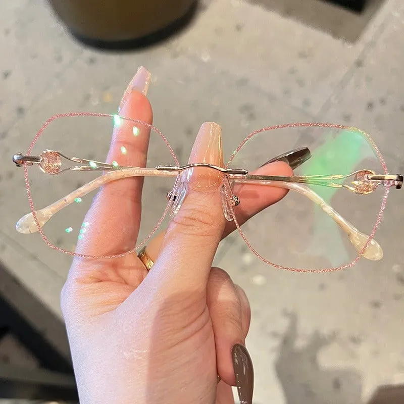 Women's Rimless Full Star Diamond Eyeglasses
