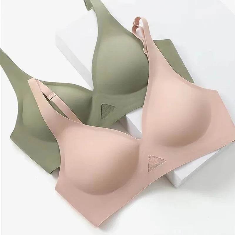 Women's Sexy Hollow Out Seamless Bra - Adjustable Full Cup Fashion Underwear