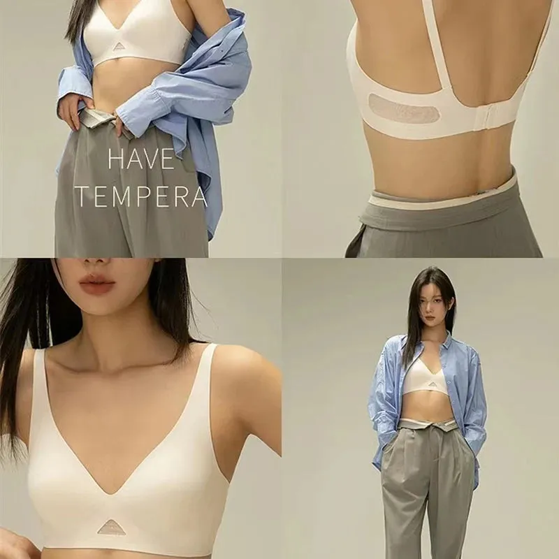 Women's Sexy Hollow Out Seamless Bra - Adjustable Full Cup Fashion Underwear