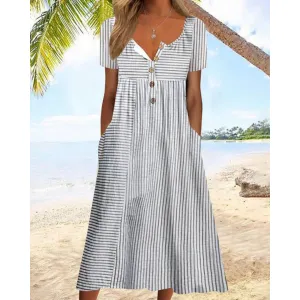 Women's Simple A Line Summer Dress | Midi
