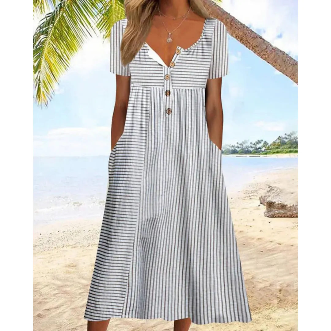 Women's Simple A Line Summer Dress | Midi