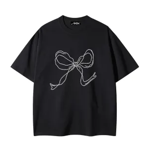 Women's Simple Bow Print T-Shirt