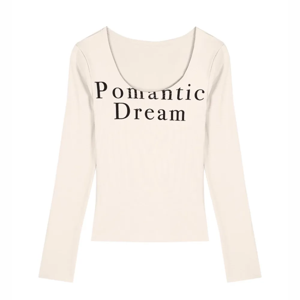 Women's Simple Letter Slim Long Sleeve