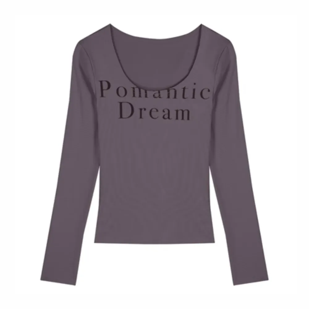 Women's Simple Letter Slim Long Sleeve