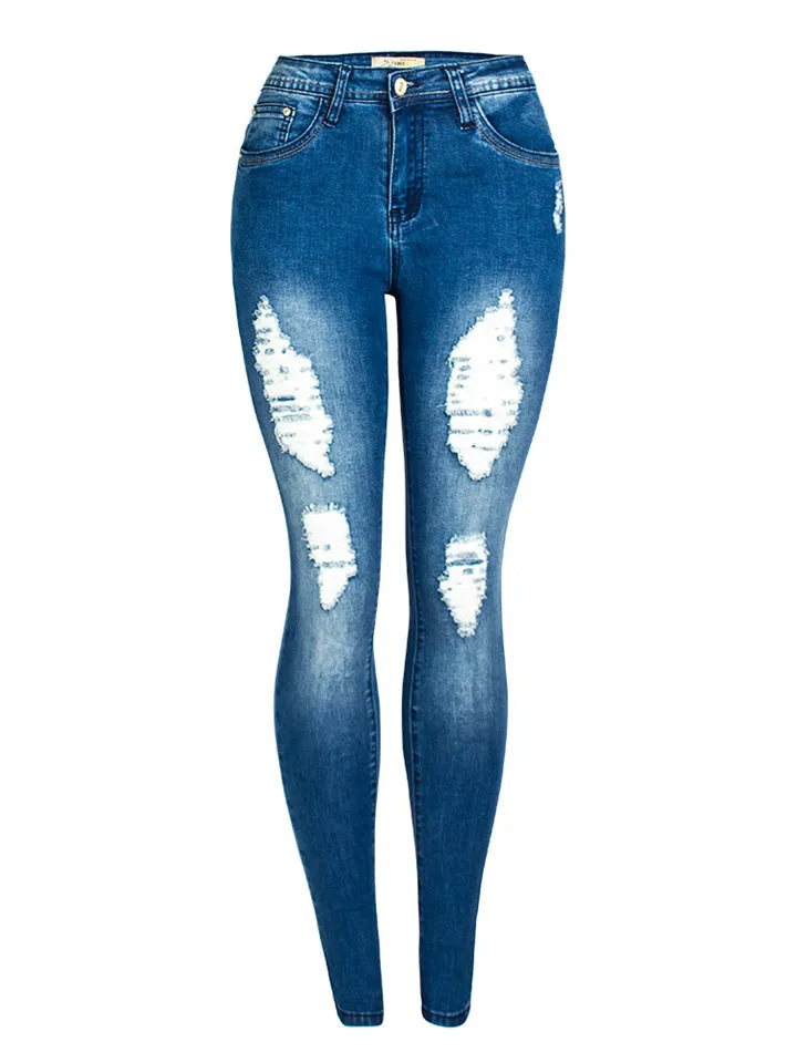 Women's Simple Style Slim Fit Breathable Stretchy Denim Jeans