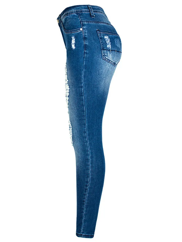 Women's Simple Style Slim Fit Breathable Stretchy Denim Jeans