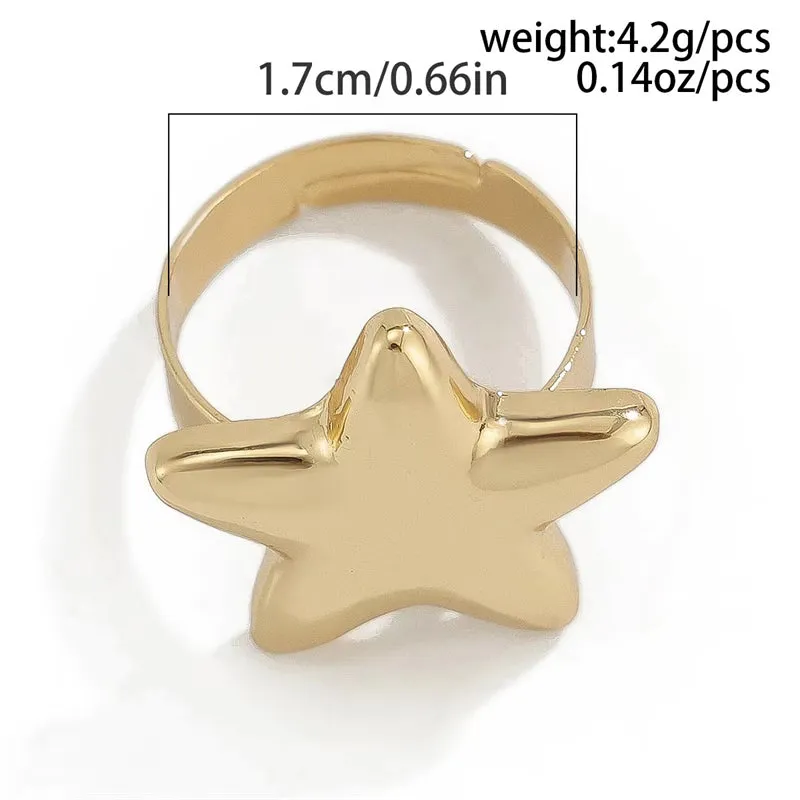 Women's Simple Vogue Gold & Silver Star Rings