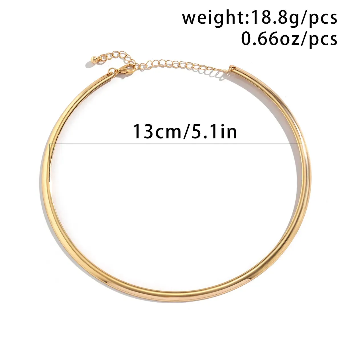 Women's Smooth Metal Round Choker Necklace Simple Gold Collar Necklace Party Jewelry Gift for Her