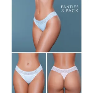Women's Soft Low Rise Floral Lace Waist Design Thong (Pack of 3)
