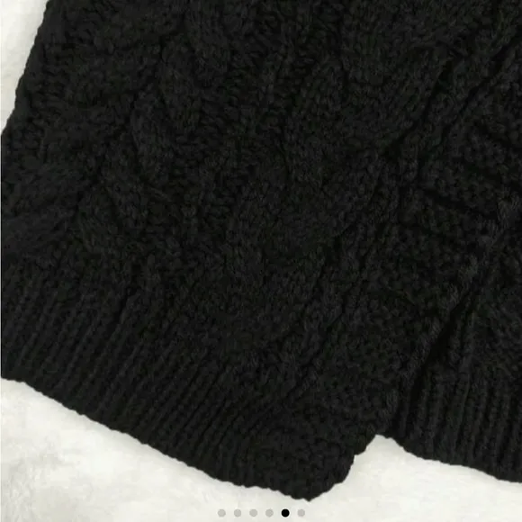 Women's Solid Black Long Sleeve Tie Front Sweater Cardigan Size Large N…