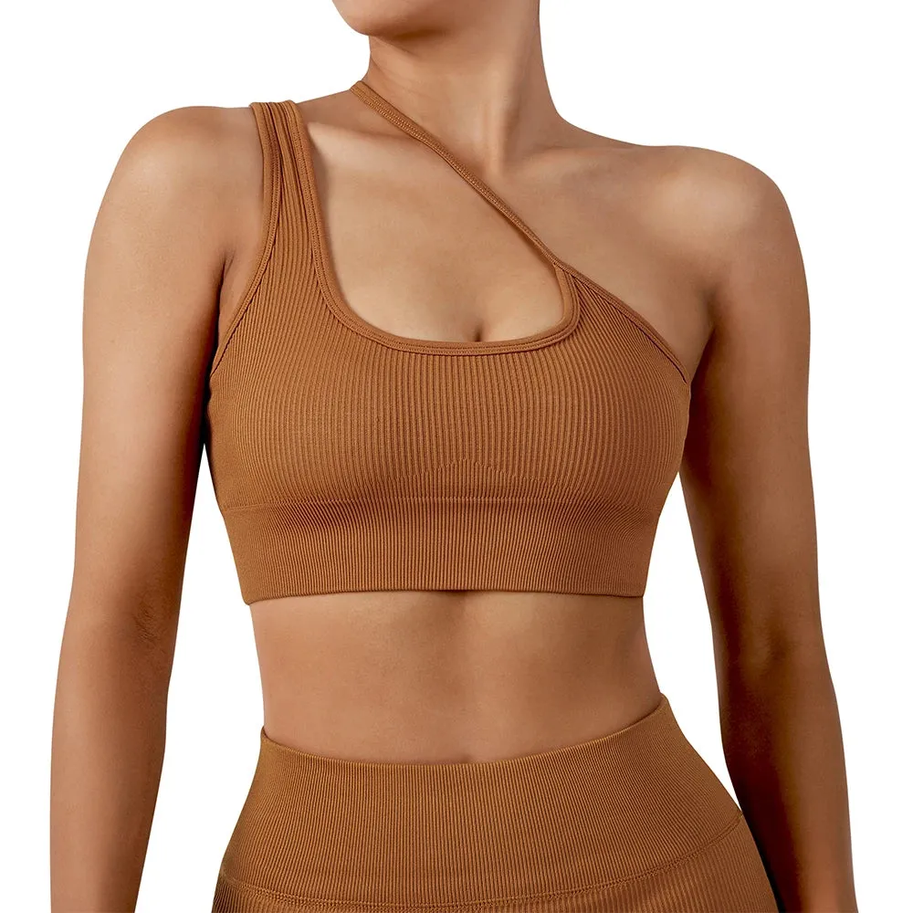 Women's Sports Yoga Bra Crop Top - Breathable Push-Up Shockproof Workout Top