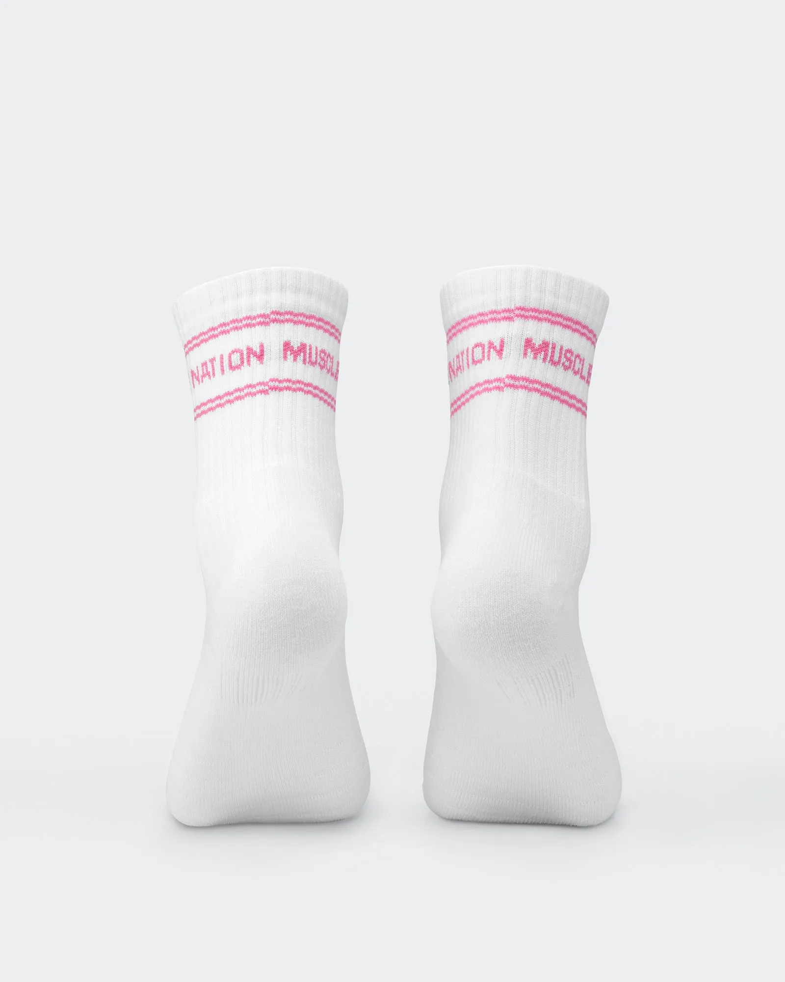 Womens Stripe Crew Sock (2x Pack) - Hollywood Pink/ Viola
