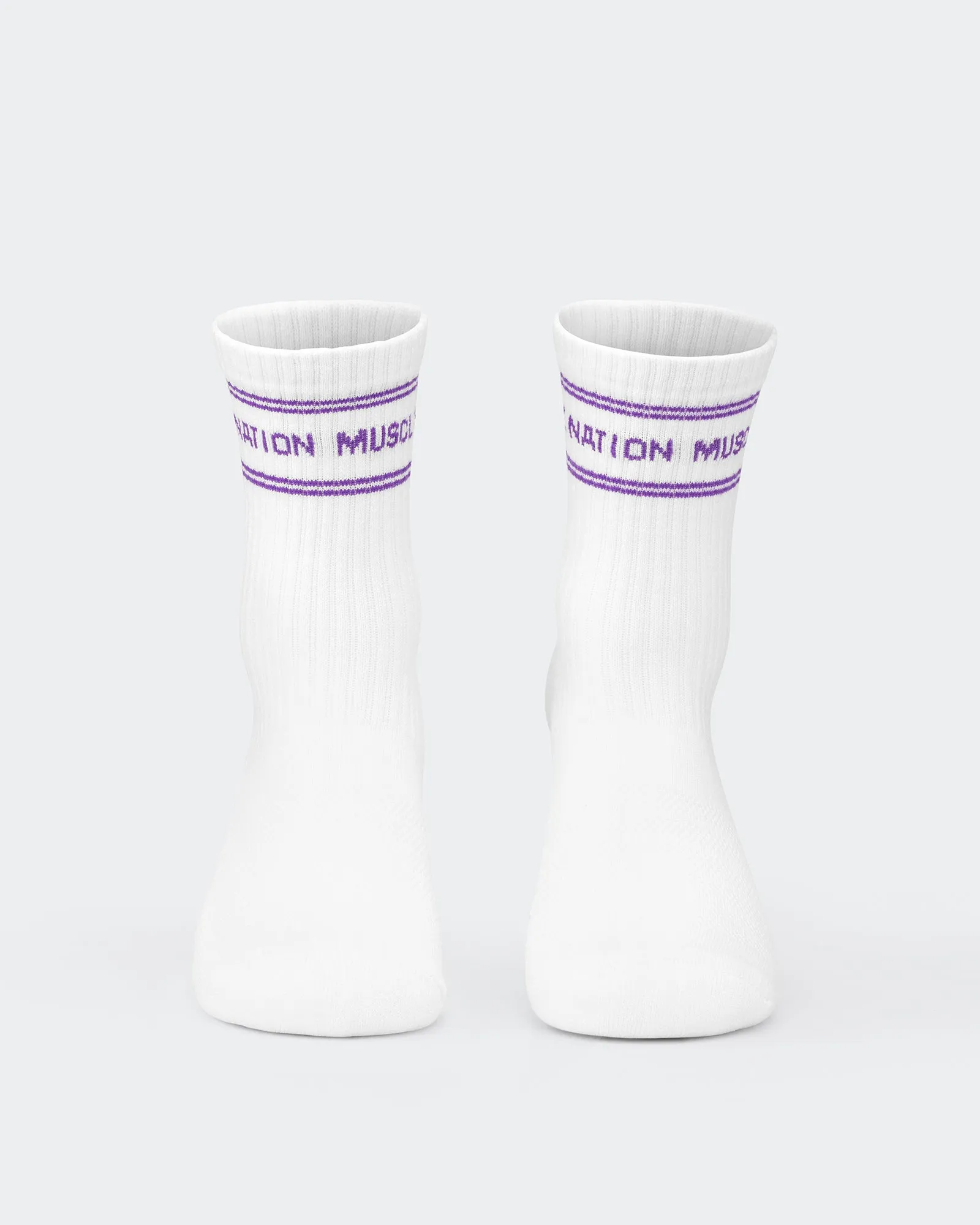 Womens Stripe Crew Sock (2x Pack) - Hollywood Pink/ Viola