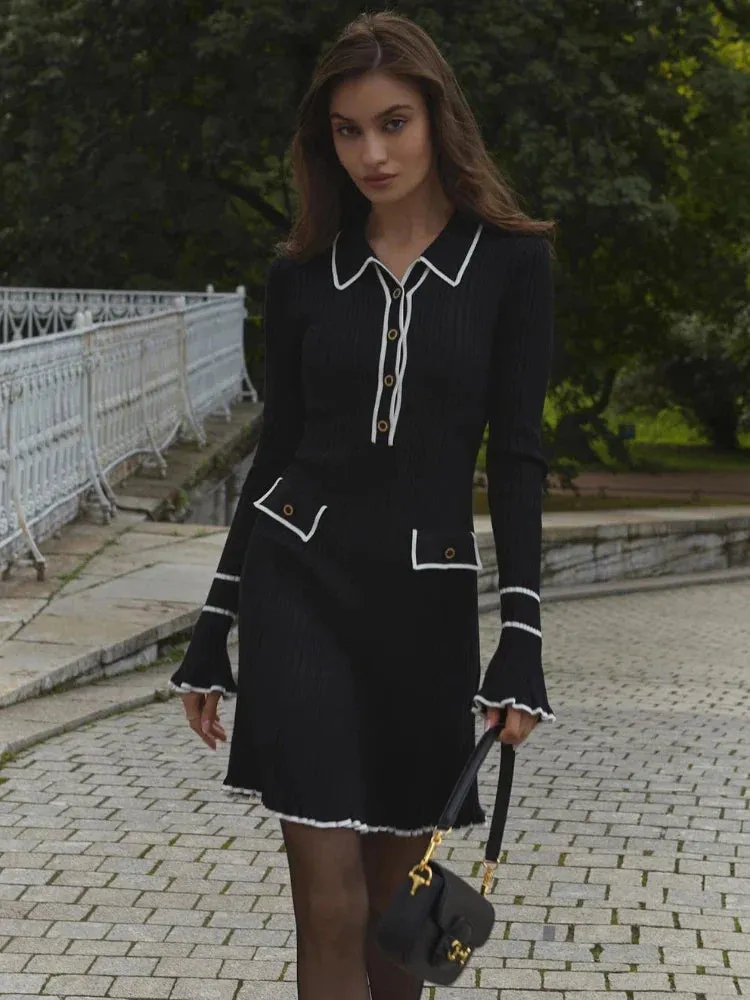 Women's Stylish Warm Knitted Dress | Midi