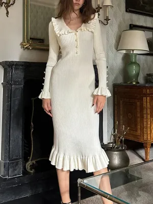 Women's Stylish Warm Knitted Dress | Midi
