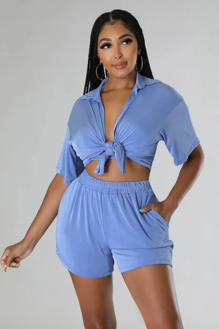 Women's Triangle Top High Waisted Summer Three Piece Short Set