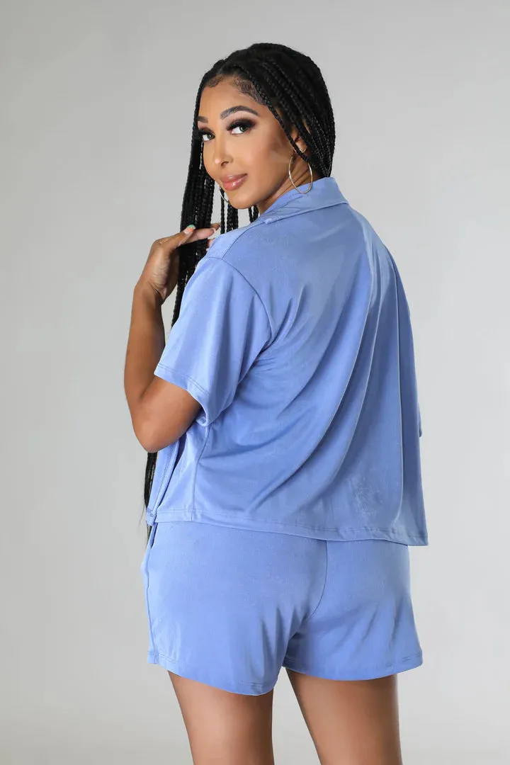 Women's Triangle Top High Waisted Summer Three Piece Short Set