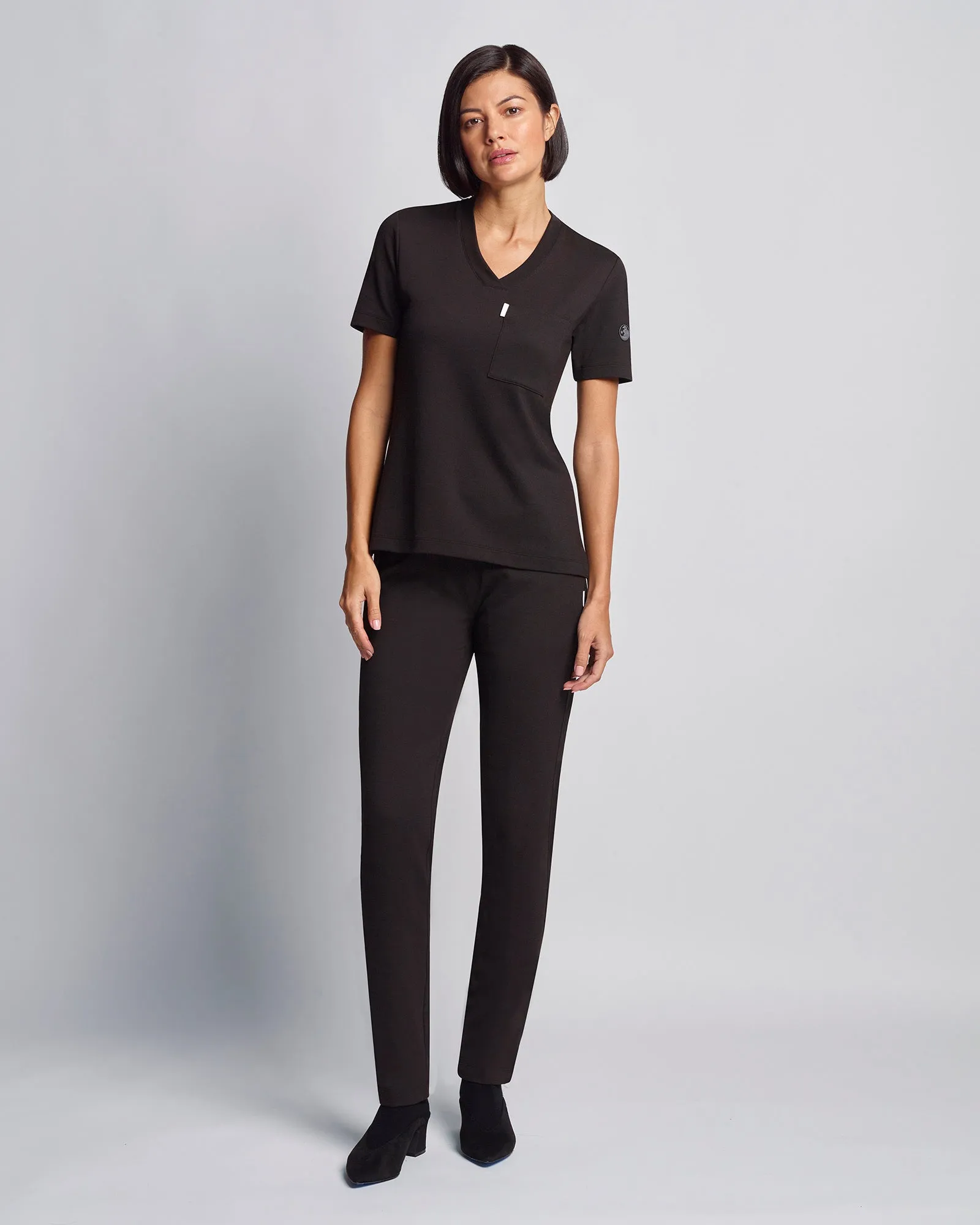 Women's V-neck Office Scrub Top | Jersey Milano